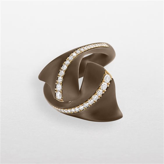 Anillo Giorgio Visconti Mujer GINKGO in Titanio Diamante 0.37 Ct ART17648C - ART17648C
